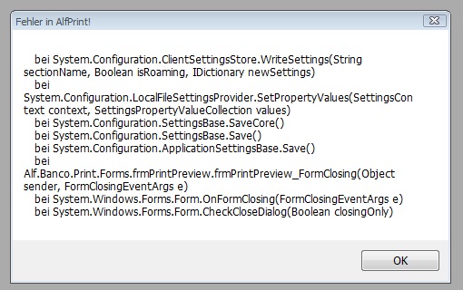 Bei Versuch das Drucken zu Beenden! (Software hängt sich auf!)